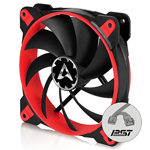 ARCTIC BioniX F120-120 mm Gaming Gehäuse-Lüfter mit PWM PST, Case Fan mit PST-Anschluss (PWM Sharing Technology), Reguliert RPM synchron, 200-1800 U/min. - Rot von ARCTIC