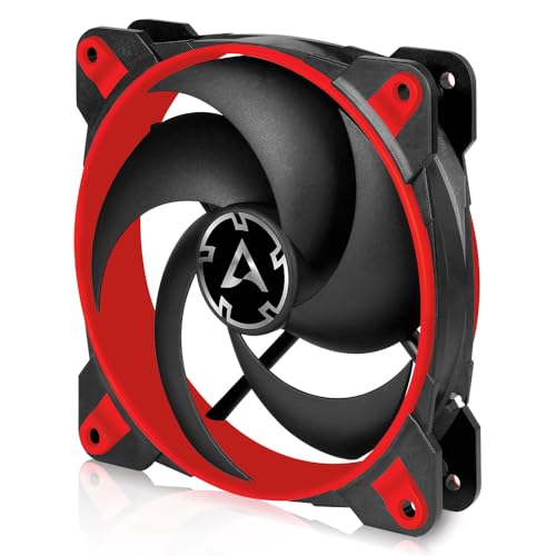 ARCTIC BioniX P120 - PC Lüfter, 120 mm Gaming Gehäuselüfter, PWM PST-Sharing-Funktion, Optimiert für statischen Druck, Kühler, RPM synchron, 200-2100 rpm - Rot von ARCTIC