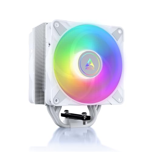 ARCTIC Freezer 36 A-RGB - Single-Tower CPU Kühler mit Push-Pull & ARGB Beleuchtung, Zwei druckoptimierte 120 mm P-Lüfter, Hydrodynamisches Gleitlager, 200–2000 RPM, 4 Heatpipes, inkl. MX-6 - Weiß von ARCTIC
