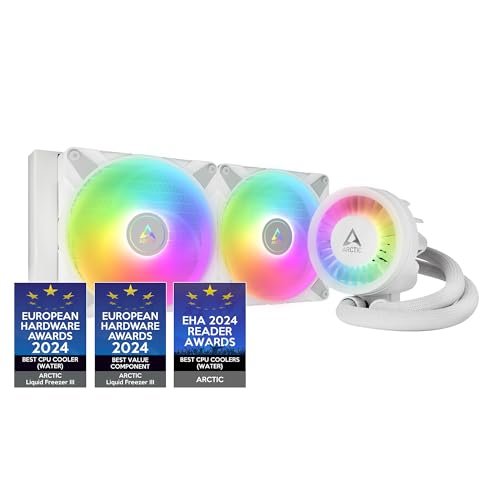 ARCTIC Liquid Freezer III 280 A-RGB - Wasserkühlung PC, AIO CPU Wasserkühler, Intel & AMD, effiziente PWM-gesteuerte Pumpe, Lüfter: 200–1900 RPM, LGA1851 und LGA1700 Contact Frame - Weiß von ARCTIC