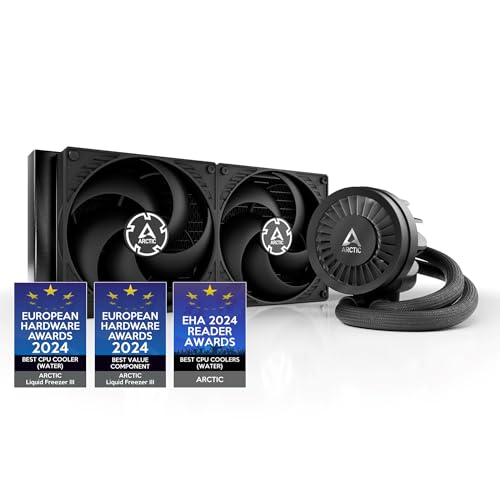 ARCTIC Liquid Freezer III 280 - Wasserkühlung PC, AIO CPU Wasserkühler, Intel & AMD, effiziente PWM-gesteuerte Pumpe, Lüfter: 200–1700 RPM, LGA1851 und LGA1700 Contact Frame - Schwarz von ARCTIC