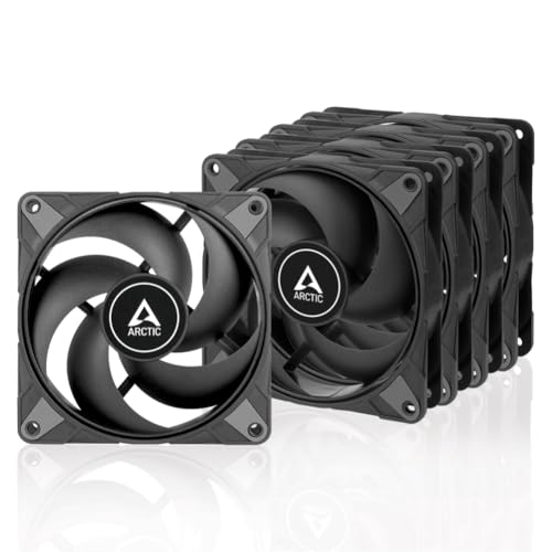 ARCTIC P12 Max (5 Stück) - PC Lüfter, High-Performance 120 mm Gehäuselüfter, PWM-gesteuerte 400-3300 RPM, Optimiert für statischen Druck, 0dB-Mode, Hydrodynamisches Gleitlager - Schwarz von ARCTIC