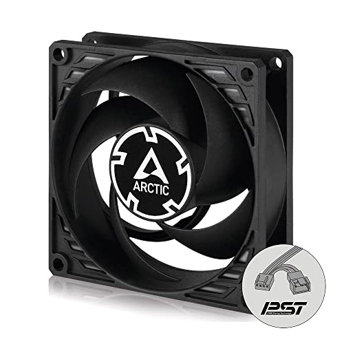 ARCTIC P8 PWM PST - PC Lüfter, 80 mm PWM PST Gehäuselüfter optimiert für statischen Druck, 200-3000 RPM via PWM PST geregelt, leiser und effizienter Motor - Schwarz von ARCTIC