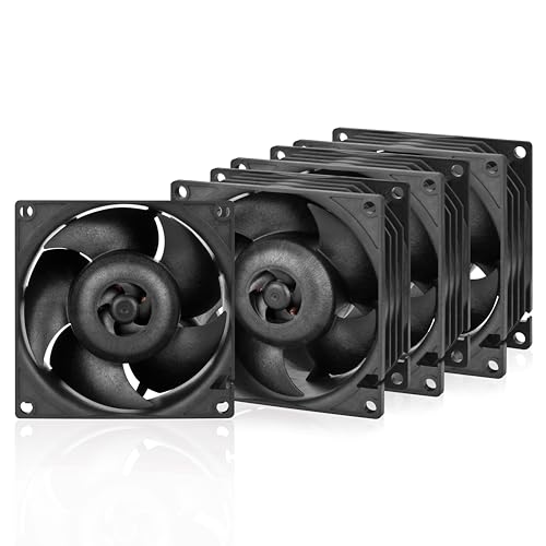 ARCTIC S8038-7K (4 Stück) - Server Lüfter, 80x80x38 mm, 500-7000 RPM, PWM reguliert, 4-Pin Anschluss, 12 V DC - Schwarz von ARCTIC