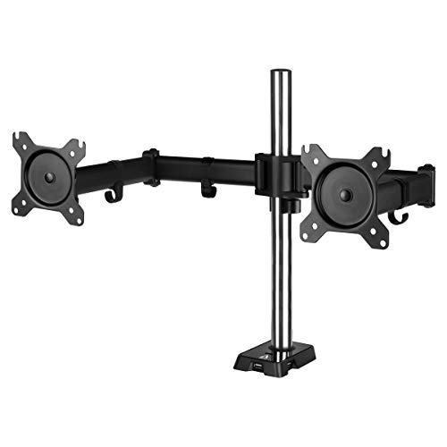 ARCTIC Z2 (Gen 3) - Monitor Halterung für 2 Monitore, bis zu 34″/35″ Ultrawide, Monitor Arm, VESA 75x75/100x100, Tischkantenmontage, 4-Port USB 2.0 Hub - Schwarz von ARCTIC