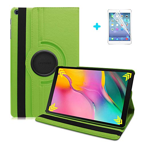 ARECY® Samsung Galaxy Tab A 10.5 2018 Hülle Case-360 Grad Rotations PU Ledertasche Smart Cover mit Standfunktion für Samsung Galaxy Tab A SM-T590/T595 10.5 Zoll Tablet+Display Schutzfolie(Grün) von ARECY