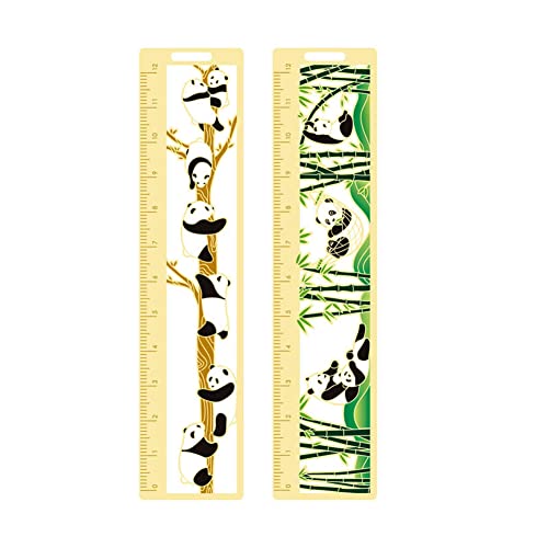 ARFUKA 2 Stück Lesezeichen 2-in-1 Metall Panda Lesezeichen Lineal Seitenmarker Bookmark Buchenzeichen Geschenke für Lehrer, Studenten, Buchliebhaber von ARFUKA