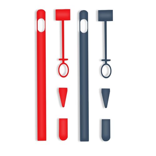 ARFUKA 2 Stück Silikon Hülle Pencil Halter Kompatibel mit Apple Pencil 1. Generation Stifthüllenhalter Griffhalterung mit 2 Spitzenabdeckung für Stylus Pen von ARFUKA