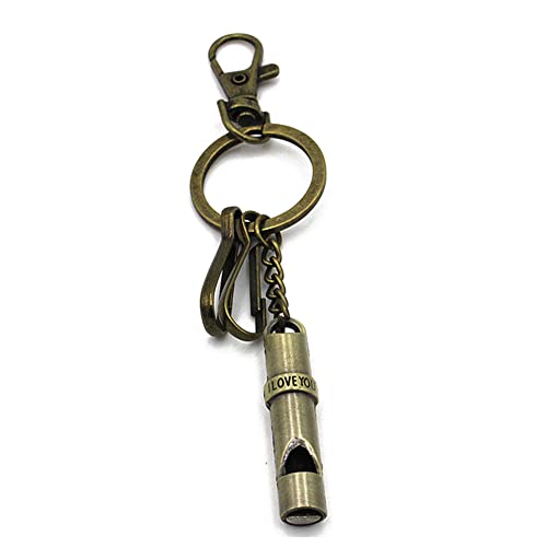 ARFUKA Notpfeife Signalpfeife Trainerpfeife Metall Whistle Schlüsselanhänger Trillerpfeife mit Gravur I Love U für Outdoor Camping Wandern Jagen von ARFUKA