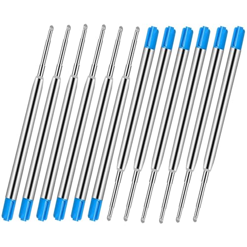 12 Stück Austauschbare Kugelschreiberminen,Ersatzminen für das G2-Format，Metall Kugelschreibermine mit Großraumminen Spitze, Kuliminen - Kugelschreiber Patrone （Blau） von ARHAR