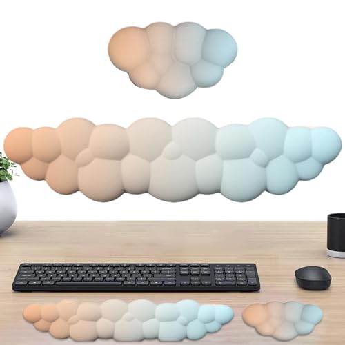 Cloud Tastatur-Handgelenkauflage, 2 Stück Tastatur-Maus-Handgelenkauflage, Niedliche Tastaturauflage, Ergonomische Memory-Schaum-Tastaturauflage, Handballenauflagekissen Für Tastatur Für Heim-PC, Gami von ARIOU