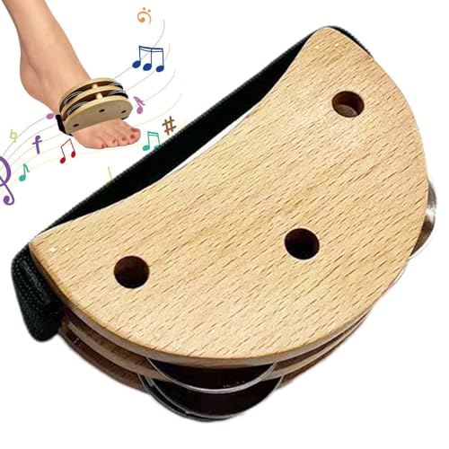 Foot Shaker, Tragbares Fuß Tamburin Percussion, Musikinstrument mit elastischem Band, Fuß Percussion Shakers mit Metall Jingle Bell für Gitarre und Schlagzeug Foot Shaker, Tragbares Fuß Tamburin Percussion, Musikinstrument mit elastischem Band, Fuß Percussion Shakers mit Metall Jingle Bell für Gitarre und Schlagzeug von ARIOU