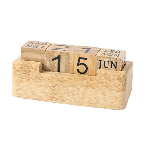 Holzblock Kalender – Holzkalender, rustikaler Block, kreativer Blockkalender für den Schreibtisch, Retro-Monats-Datumsanzeigeblöcke Holzblock Kalender – Holzkalender, rustikaler Block, kreativer Blockkalender für den Schreibtisch, Retro-Monats-Datumsanzeigeblöcke von ARIOU