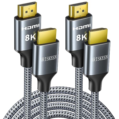ARISKEEN 8K HDMI 2.1 Kabel 0.5M 2 Stück, 48Gbps High Speed Nylon Geflochtenes HDMI Kabel, Unterstützt 8K@60HZ, 4K@120Hz, Kompatibel mit PS5/4 TV Monitor Blu-ray Soundbar DVD Laptop ARISKEEN 8K HDMI 2.1 Kabel 0.5M 2 Stück, 48Gbps High Speed Nylon Geflochtenes HDMI Kabel, Unterstützt 8K@60HZ, 4K@120Hz, Kompatibel mit PS5/4 TV Monitor Blu-ray Soundbar DVD Laptop von ARISKEEN