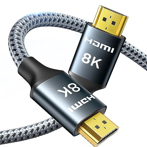 ARISKEEN 8K HDMI 2.1 Kabel 1,5M, Ultra HD 48Gbps High Speed Nylon Geflochtenes HDMI Kabel, Unterstützt 8K@60HZ, 4K@120Hz,eARC HDR10,Kompatibel mit TV Xbox One PS4 PS5 Switch Monitor DVD Laptop von ARISKEEN