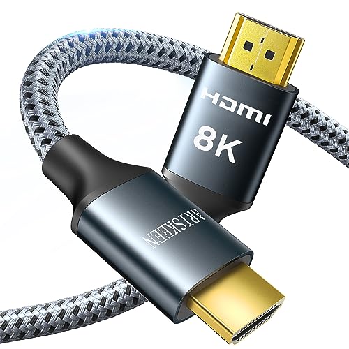 ARISKEEN 8K HDMI 2.1 Kabel 2,5M, Ultra HD 48Gbps High Speed Nylon Geflochtenes HDMI Kabel, Unterstützt 8K@60HZ, 4K@120Hz,eARC HDR10,Kompatibel mit TV Xbox One PS4 PS5 Switch Monitor Soundbar von ARISKEEN