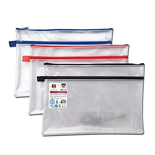 12 x A3 + Twin Pocket Tuff Tasche Schule Wasserdicht Storage Starke Federmappe mit Zip Wallet (460 x 350 mm) von ARK