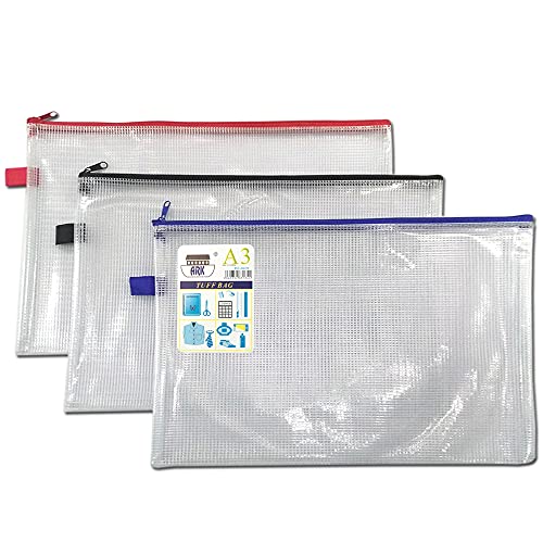 6 x A3 + Tuff Tasche Schule Wasserdicht Lagerung Starke Federmappe mit Zip Wallet (460 x 350 mm) von ARK