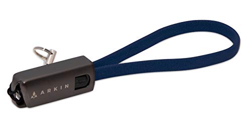 ARKIN ChargeLoop 2.0 - praktischer Schlüsselanhänger, USB C Ladekabel kompatibel mit Huawei Smartphones und andere Geräte - Nützliches kurzes Datenkabel Ladegerät zum blitzschnellen Aufladen (BLAU) von ARKIN