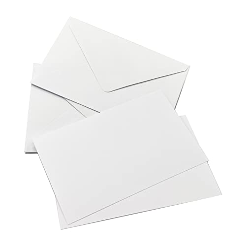 ARKRAFT Karten und Umschläge 14 x 9 cm Kartenhalter 200er Set, 100 Umschläge + 100 Karten (200er Set, Weiß) von ARKRAFT