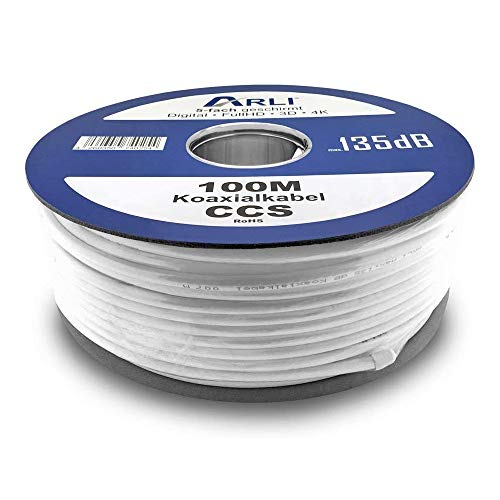 ARLI 100m 135dB Sat Koaxialkabel Koax Kabel Antennenkabel 4K FullHD UltraHD 4K 5-fach geschirmt für DVB-S / S2 DVB-C DVB-T BK Anlagen Satkabel HD UHD 3D verlegekabel 5 fach schirmung 135 dB 100 m ARLI 100m 135dB Sat Koaxialkabel Koax Kabel Antennenkabel 4K FullHD UltraHD 4K 5-fach geschirmt für DVB-S / S2 DVB-C DVB-T BK Anlagen Satkabel HD UHD 3D verlegekabel 5 fach schirmung 135 dB 100 m von ARLI
