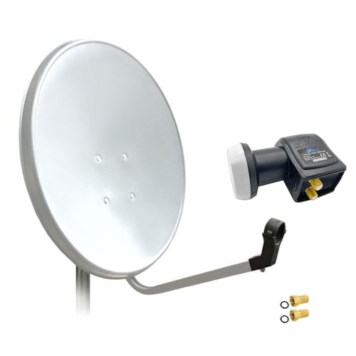60cm HD Sat Anlage Twin LNB + 2 F-Stecker Digital 2 Teilnehmer Antenne Weiss UHD 4K 60cm HD Sat Anlage Twin LNB + 2 F-Stecker Digital 2 Teilnehmer Antenne Weiss UHD 4K von ARLI