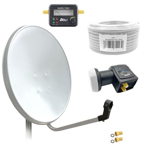 60cm HD Sat Anlage Twin LNB + 50m Koaxialkabel 135dB + Satfinder + 2 F-Stecker Digital 2 Teilnehmer Antenne Weiss UHD 4K 60cm HD Sat Anlage Twin LNB + 50m Koaxialkabel 135dB + Satfinder + 2 F-Stecker Digital 2 Teilnehmer Antenne Weiss UHD 4K von ARLI