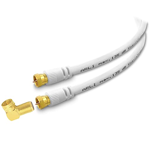 ARLI 7m HD Sat Winkel Anschlusskabel weiß – max. 135 dB 5-fach geschirmt | vergoldete F-Stecker & Winkeladapter | DVB-S/S2 DVB-T/T2 DVB-C/C2 4K 8K HDTV TV Antennenkabel weiss ARLI 7m HD Sat Winkel Anschlusskabel weiß – max. 135 dB 5-fach geschirmt | vergoldete F-Stecker & Winkeladapter | DVB-S/S2 DVB-T/T2 DVB-C/C2 4K 8K HDTV TV Antennenkabel weiss von ARLI