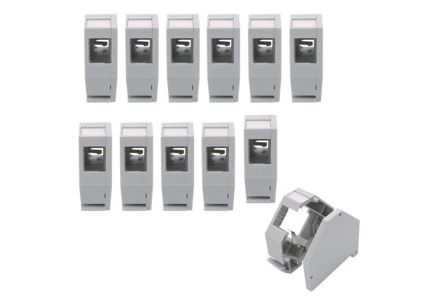 ARLI 12x Hutschienenadapter für RJ45 Keystone Netzwerk-Adapter, Modul Halter Adapter für Hutschiene ARLI 12x Hutschienenadapter für RJ45 Keystone Netzwerk-Adapter, Modul Halter Adapter für Hutschiene von ARLI