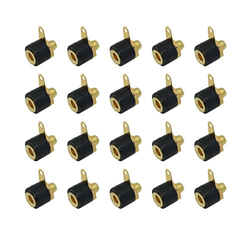 ARLI 20x Bananenbuchse schwarz 4 mm vergoldet Lautsprecherstecker Boxenkabel Lautsprecher Boxen Stecker Bananen Banana Kabel Audio schraubbar bis 4mm 20 Stück von ARLI
