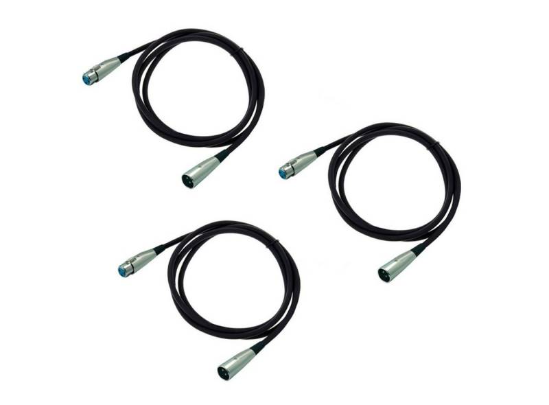 ARLI 3x XLR 10m Kabel / Mikrofonkabel Audio-Kabel, XLR, XLR (1000 cm), symmetrische Mikrofon Kabel 3 polig, montierte Konnektoren, hochwertige Abschirmung von ARLI