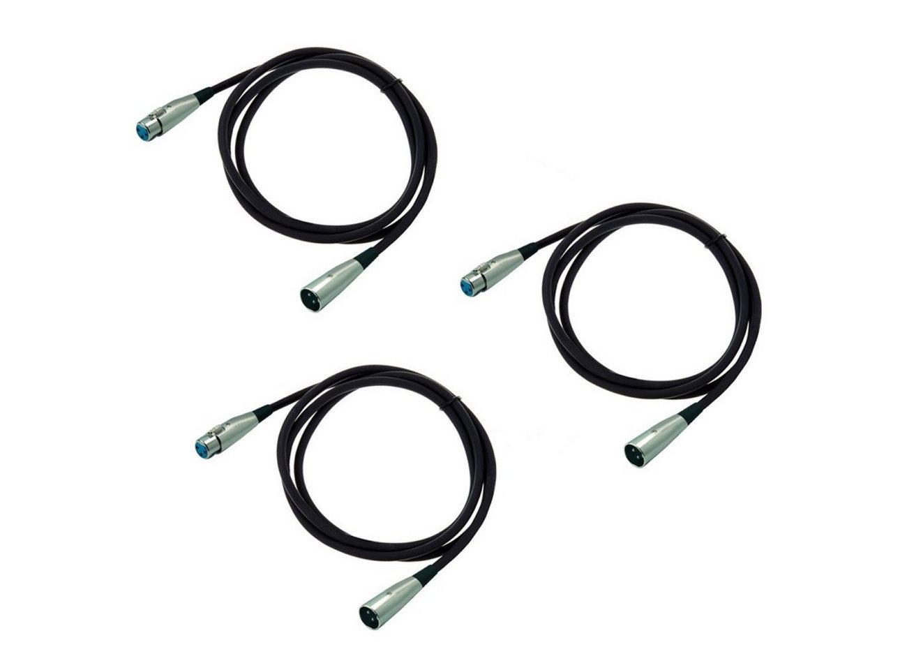 ARLI 3x XLR 3m Kabel / Mikrofonkabel Audio-Kabel, XLR, XLR (300 cm), symmetrische Mikrofon Kabel 3 polig, montierte Konnektoren, hochwertige Abschirmung von ARLI