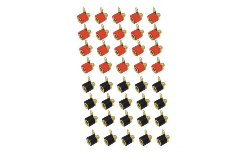 ARLI 40x Bananenbuchse 4 mm mit Lötfahne vergoldet 20 schwarz + 20 rot Audio-Adapter zu buchse von ARLI