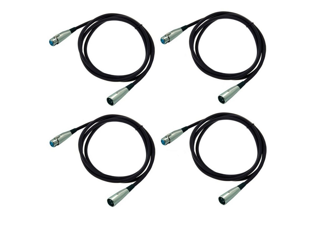 ARLI 4x XLR 5m Kabel / Mikrofonkabel Audio-Kabel, XLR, XLR (500 cm), symmetrische Kabel montierte Konnektoren hochwertige Abschirmung von ARLI