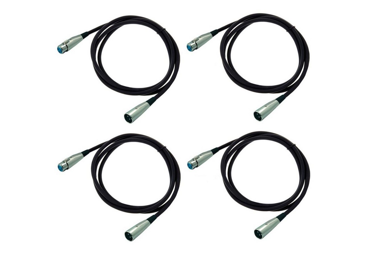 ARLI 4x XLR 5m Kabel / Mikrofonkabel Audio-Kabel, XLR, XLR (500 cm), symmetrische Mikrofon Kabel 3 polig, montierte Konnektoren, hochwertige Abschirmung von ARLI