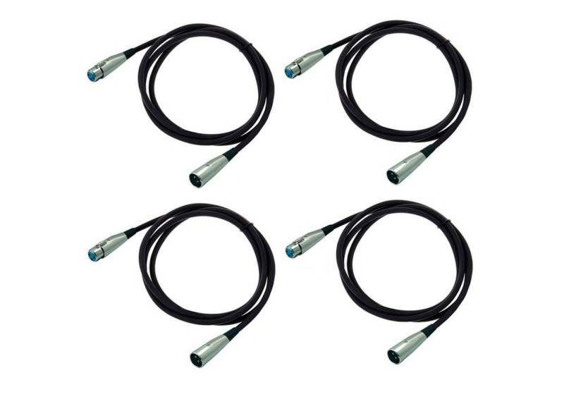 ARLI 4x XLR 5m Kabel / Mikrofonkabel Audio-Kabel, XLR, XLR (500 cm), symmetrische Kabel montierte Konnektoren hochwertige Abschirmung von ARLI