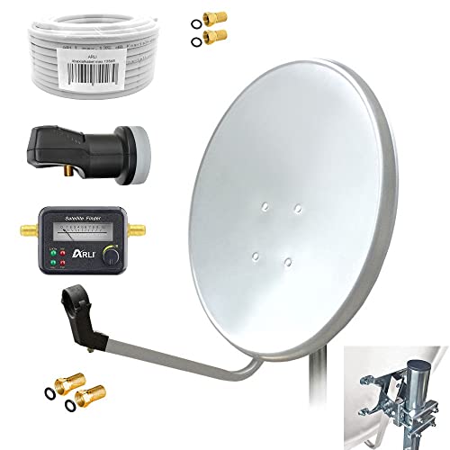ARLI 60cm HD Sat Anlage Single LNB + 10m Koaxialkabel 135dB + Satfinder + 2 F-Stecker Digital 1 Teilnehmer Antenne lichtgrau/Weiss UHD 4K FullHD ARLI 60cm HD Sat Anlage Single LNB + 10m Koaxialkabel 135dB + Satfinder + 2 F-Stecker Digital 1 Teilnehmer Antenne lichtgrau/Weiss UHD 4K FullHD von ARLI