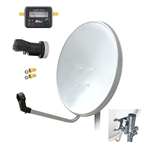 ARLI 60cm HD Sat Anlage Single LNB + Satfinder + 2 F-Stecker Digital 1 Teilnehmer Antenne lichtgrau/Weiss UHD 4K Full HD ARLI 60cm HD Sat Anlage Single LNB + Satfinder + 2 F-Stecker Digital 1 Teilnehmer Antenne lichtgrau/Weiss UHD 4K Full HD von ARLI