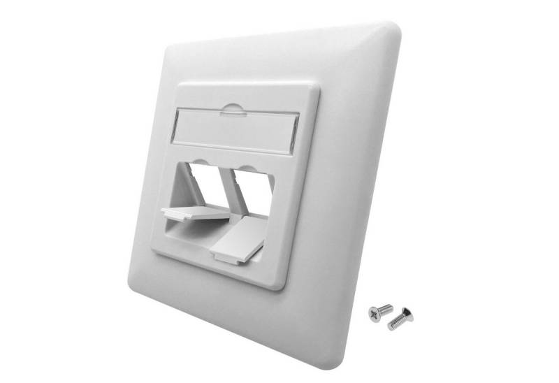 ARLI ARLI Keystone Jacks Anschlussdose 2-fach Einbaurahmen Netzwerk-Adapter Keystone zu RJ45-Buchsen, Sichtfenster mit Beschriftungseinlage von ARLI