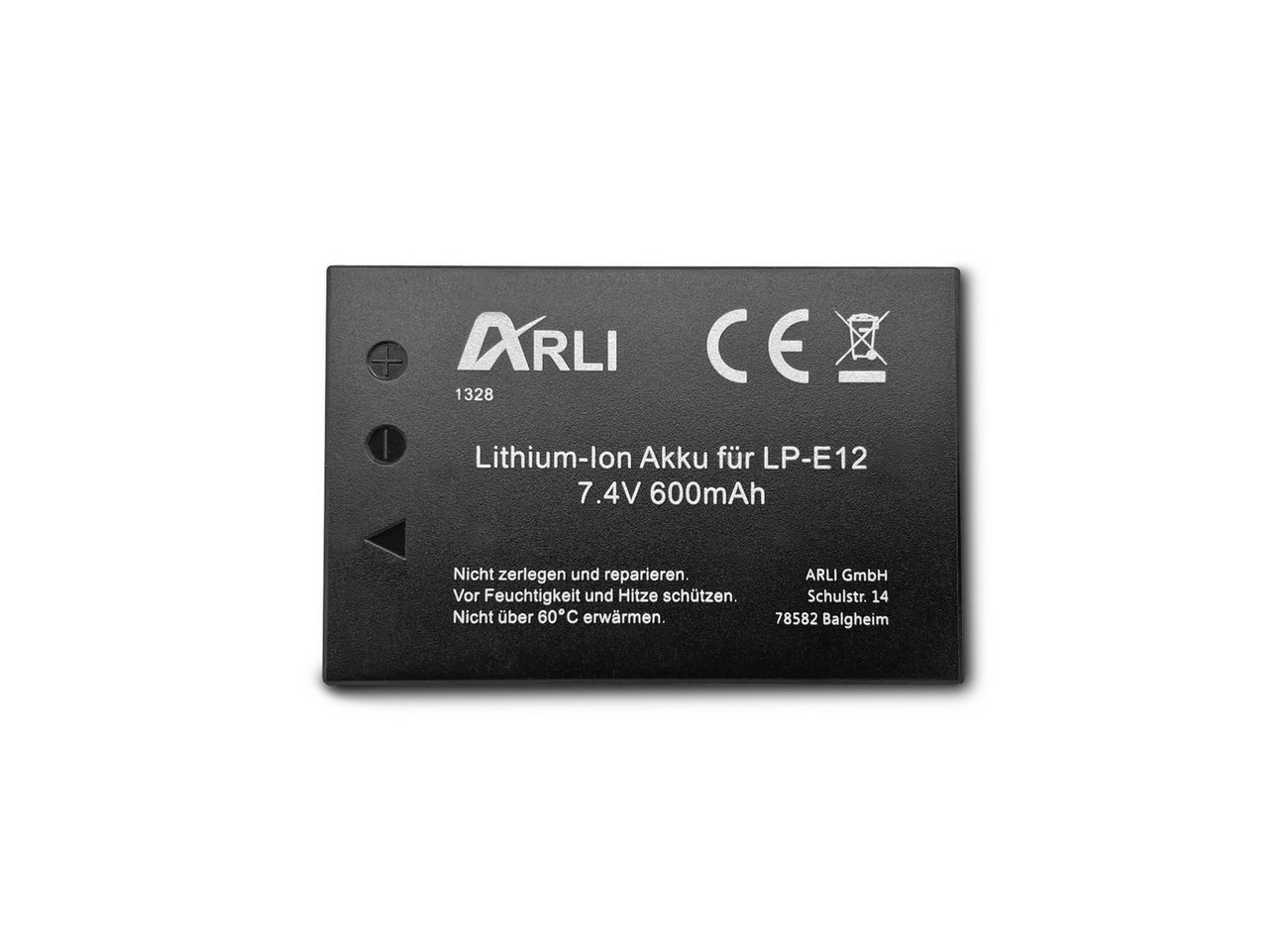 ARLI Akku für Canon EOS M50 EOS-M50 LP-E12 LPE12 Akku 600 mAh, Hohe Sicherheit durch integrierten Hitze- und Überladeschutz von ARLI