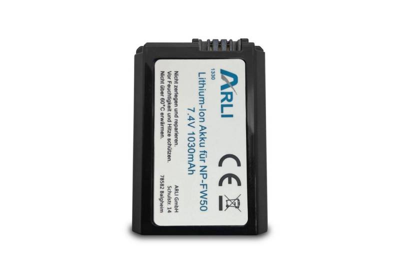 ARLI Akku für Sony NP-FW50 Alpha 7 5000 5100 6000 RSCRX10 NPFW50 A33 A55 Akku, Hohe Sicherheit durch integrierten Hitze- und Überladeschutz von ARLI