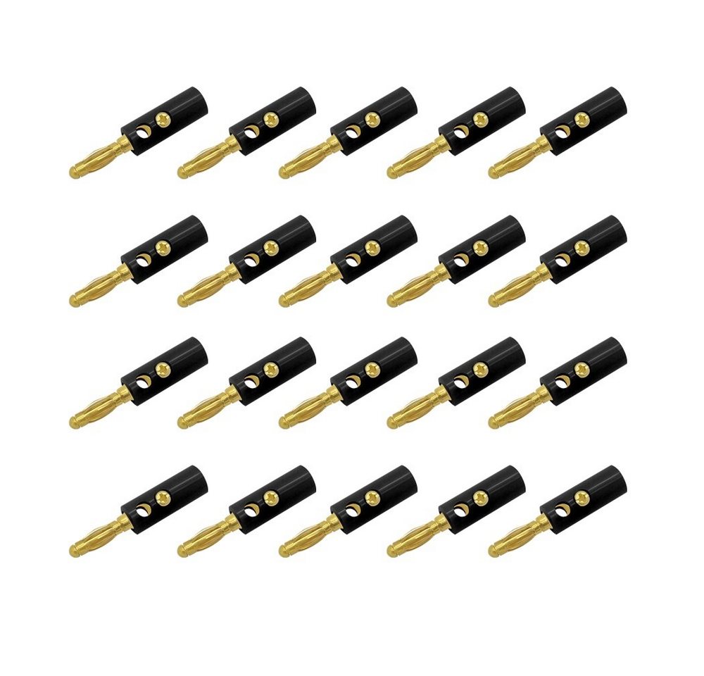 ARLI Audio-Adapter Bananen zu Rohkabel, 20x Bananen Stecker schwarz von ARLI