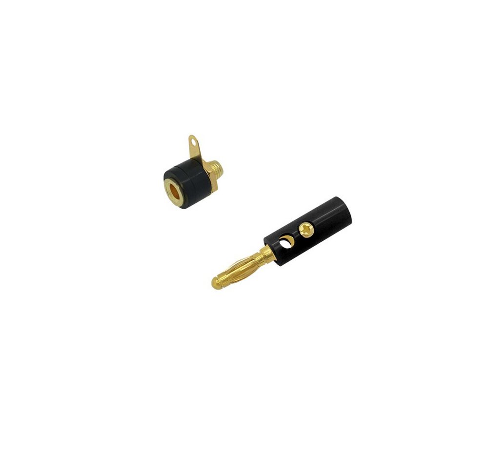 ARLI Bananen Stecker Buchse mit Lötfahne vergoldet 4 mm Audio-Adapter, 20x Bananenstecker + 20x Bananenbuchse schwarz von ARLI