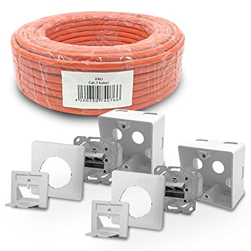 ARLI CAT 7 50m Verlegekabel Netzwerkkabel CAT.7 + 2x Cat6a Netzwerkdose LAN Halogenfrei Installationskabel S/FTP CAT7 PIMF Kabel Netzwerk Verkabelung Datenkabel AWG23/1 50 m Netzwerk Cat 6a Dose ARLI CAT 7 50m Verlegekabel Netzwerkkabel CAT.7 + 2x Cat6a Netzwerkdose LAN Halogenfrei Installationskabel S/FTP CAT7 PIMF Kabel Netzwerk Verkabelung Datenkabel AWG23/1 50 m Netzwerk Cat 6a Dose von ARLI