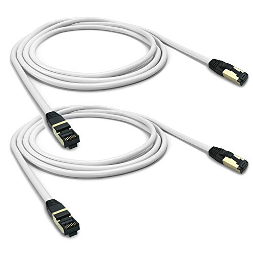 ARLI Cat 8 Netzwerkkabel - Cat 8.1 Patchkabel 2 x 1 m 2000 MHz 40 Gbit 40000 Mbit Gigabit Ethernet LAN Kabel S FTP Schirmung mit Feldkonfektionierbarem RJ 45 Stecker Halogenfrei AWG 26 1m von ARLI