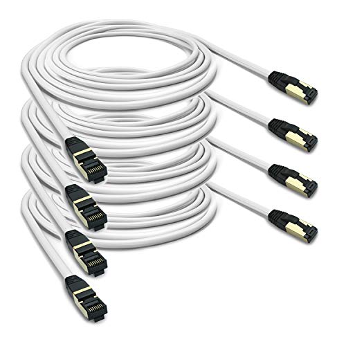 ARLI Cat 8 Netzwerkkabel: Cat8.1 Patchkabel 15m RJ45 S/FTP halogenfrei weiß 15 m Netzwerk Patch Ethernet LAN Kabel Datenkabel bis zu 2000MHz / 40 Gbit / 40000 Mbit (4 Stück) ARLI Cat 8 Netzwerkkabel: Cat8.1 Patchkabel 15m RJ45 S/FTP halogenfrei weiß 15 m Netzwerk Patch Ethernet LAN Kabel Datenkabel bis zu 2000MHz / 40 Gbit / 40000 Mbit (4 Stück) von ARLI
