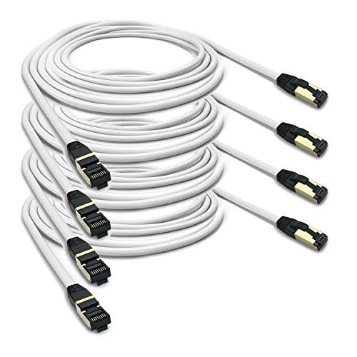 ARLI Cat 8 Netzwerkkabel - Cat 8.1 Patchkabel 4 x 5 m 2000 MHz 40 Gbit 40000 Mbit Gigabit Ethernet LAN Kabel S FTP Schirmung mit Feldkonfektionierbarem RJ 45 Stecker Halogenfrei AWG 26 5m 4 Stück von ARLI