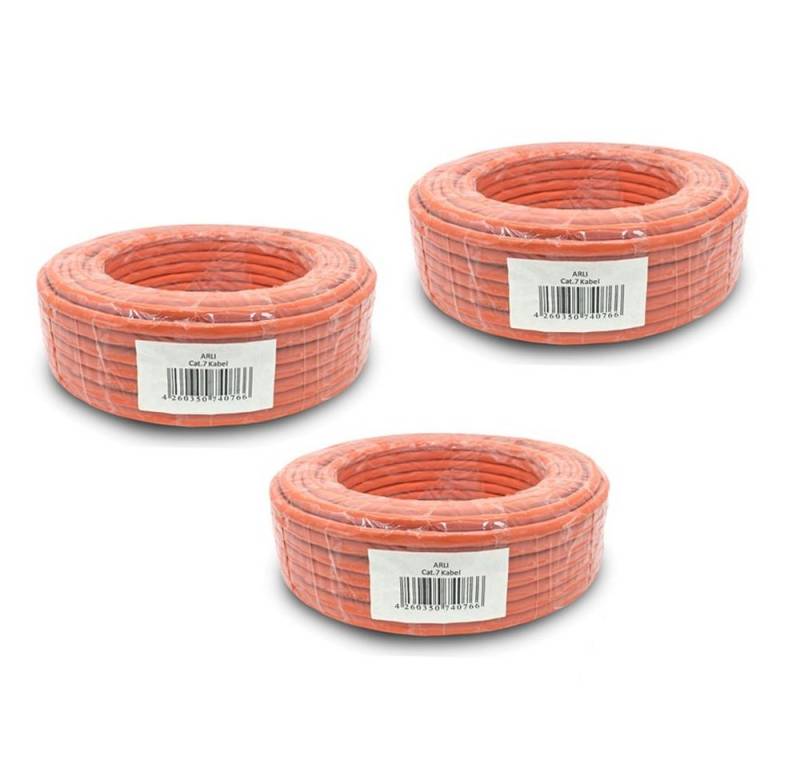 ARLI Cat7 300 m Verlegekabel Cat 7 Kabel (3 x 100 m) Installationskabel, Netwerkkabel (3000 cm), Halogenfrei von ARLI