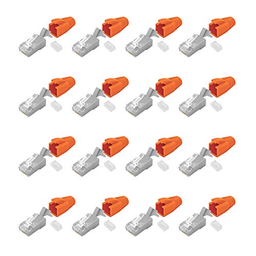 ARLI Cat7 Netzwerkstecker RJ45 Stecker 16 x Netzwerk Modular mit Zugentlastung Knickschutz Tülle Einführhilfe für Verlegekabel Cat 7 Cat6a Cat6 AWG23 8 polig Plug von ARLI