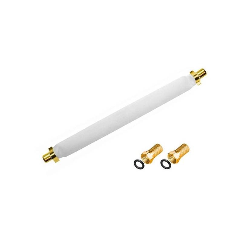 ARLI Fensterdurchführung selbstklebend 20cm + 2 x F-Stecker vergoldet TV-Kabel, (20 cm) von ARLI